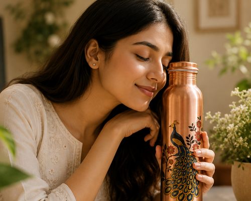 VIVIDHA | COPPER BOTTLE PEACOCK | 1 L | 1000ML | 100 % PURE